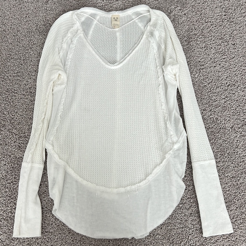 Free People White Long Sleeve